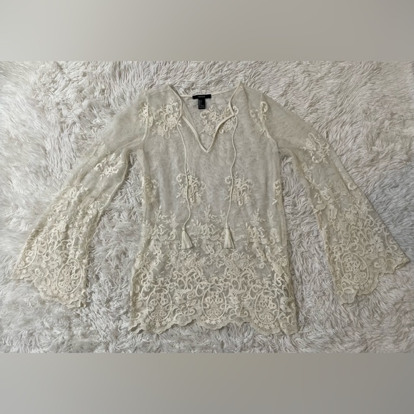 Forever 21 Tops - Forever 21 Whimsigoth Y2K Fairy Boho Festival Ethereal Western Resort Lace Top S